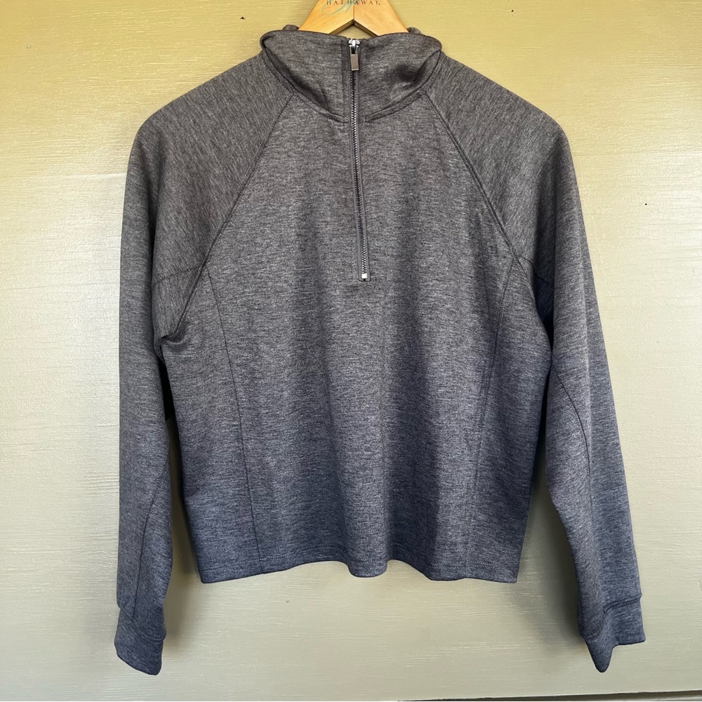 Truth by Republic 1/4 Zip Gray cropped Pullover Small